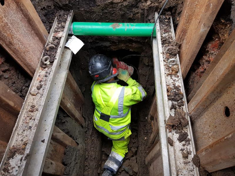 Victorian brick sewer connection