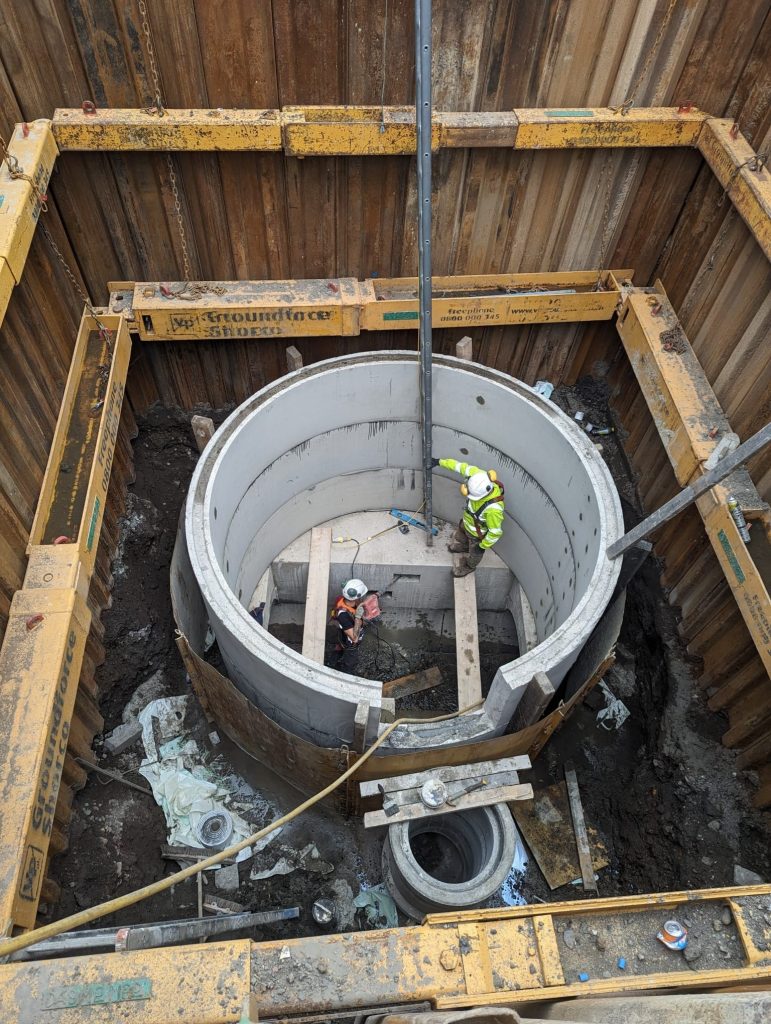 Sewer diversion & manhole connection